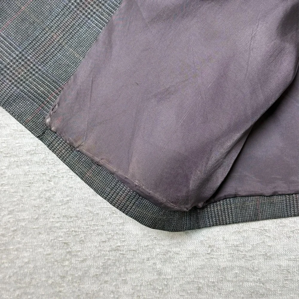 Vintage Cheshire Clothes Men's 42R Blazer‎ Sport Coat Gray Plaid Wool 2 Button